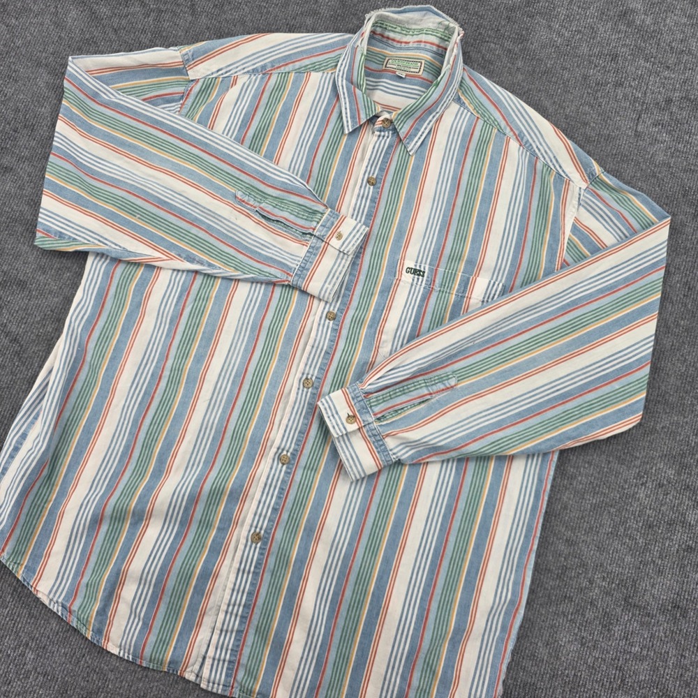 Vintage Guess Jeans Georges Marciano Striped Button Down Shirt Mens XL USA 90s